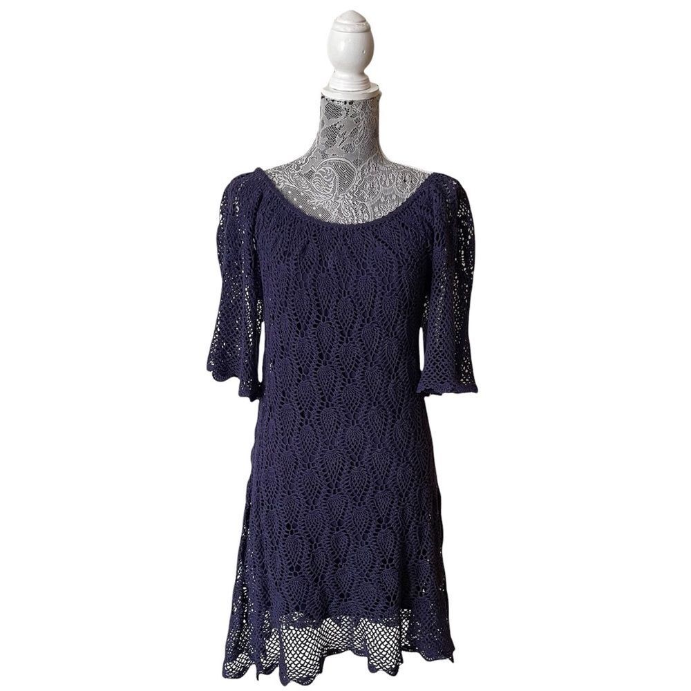 Vintage Y2K Betsey Johnson Crochet Dress Size Small